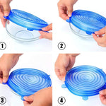 Set 6 tapas reutilizables de silicona multiusos
