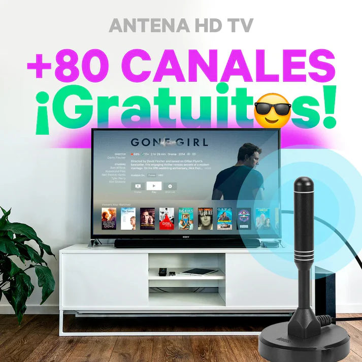 Antena FULL HD + 80 Canales Gratis