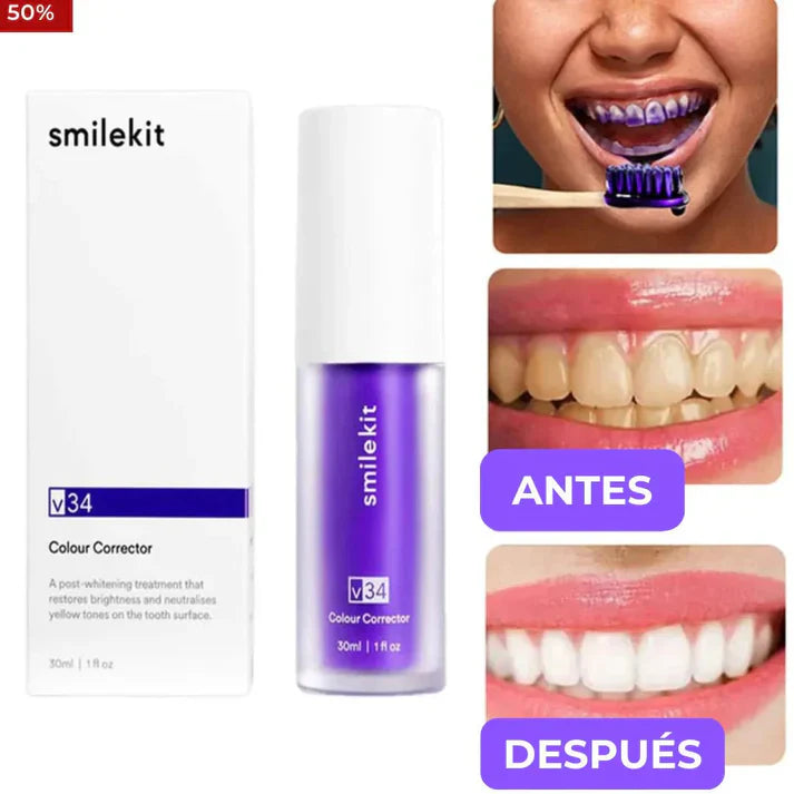 Blanqueador Crema Dental V34 + Gratis Cepillo